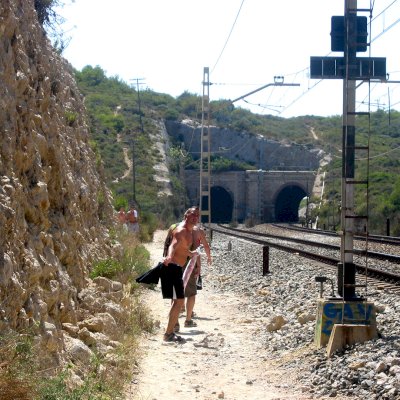 Route along the railway track