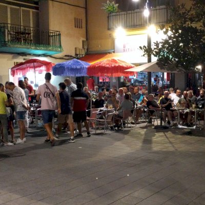 terraces at night