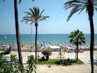 Sitges gay beach from boulevard