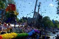 Heroes floating by during Canal Parade